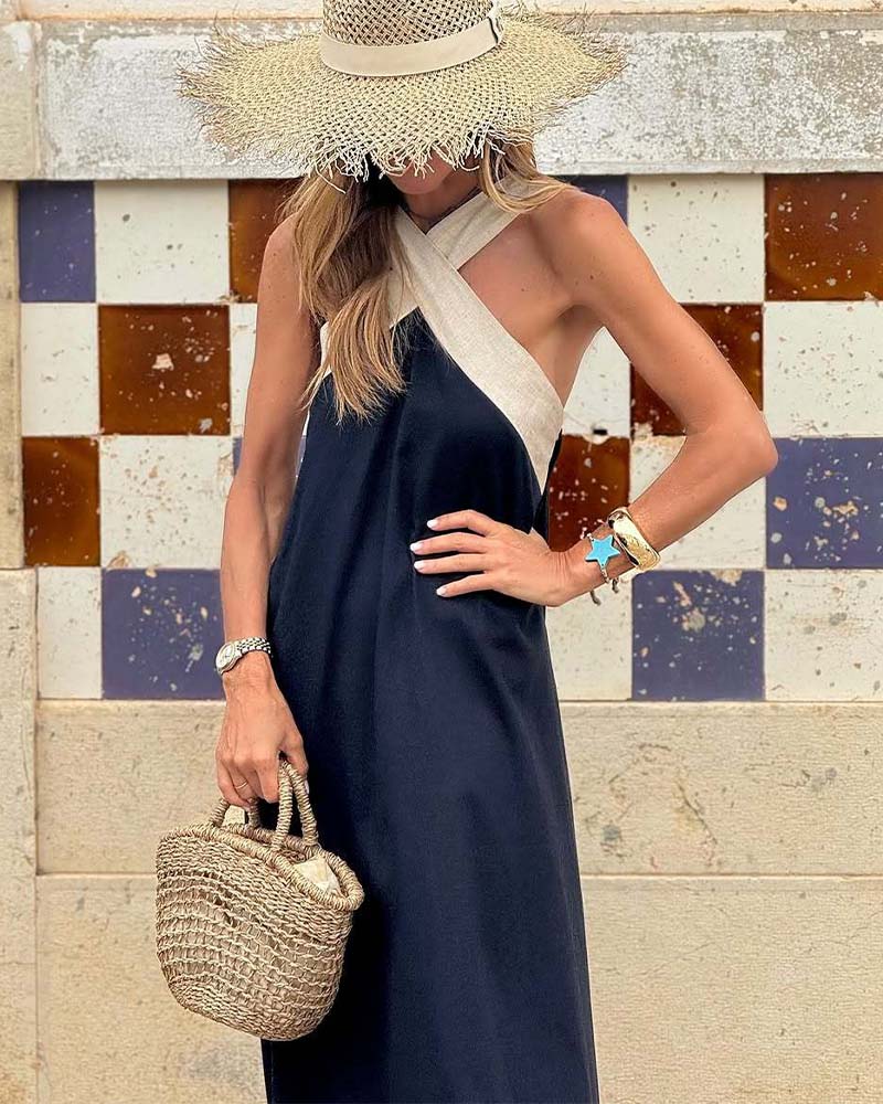 Séliane™ | Robe dos-nu croisé en polyester haute densité