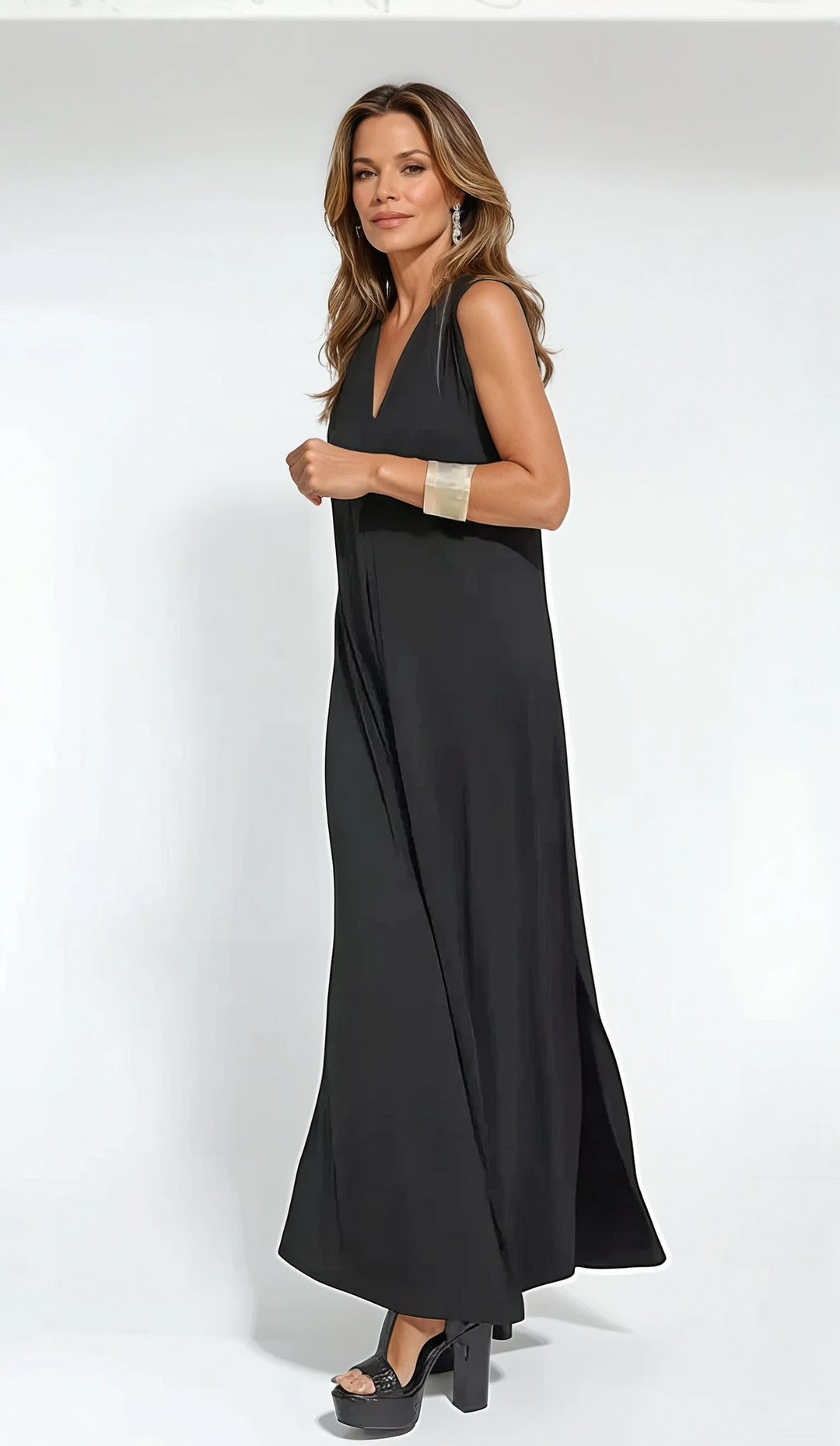 Ophéliane™ | Robe longue satinée avec cardigan assorti