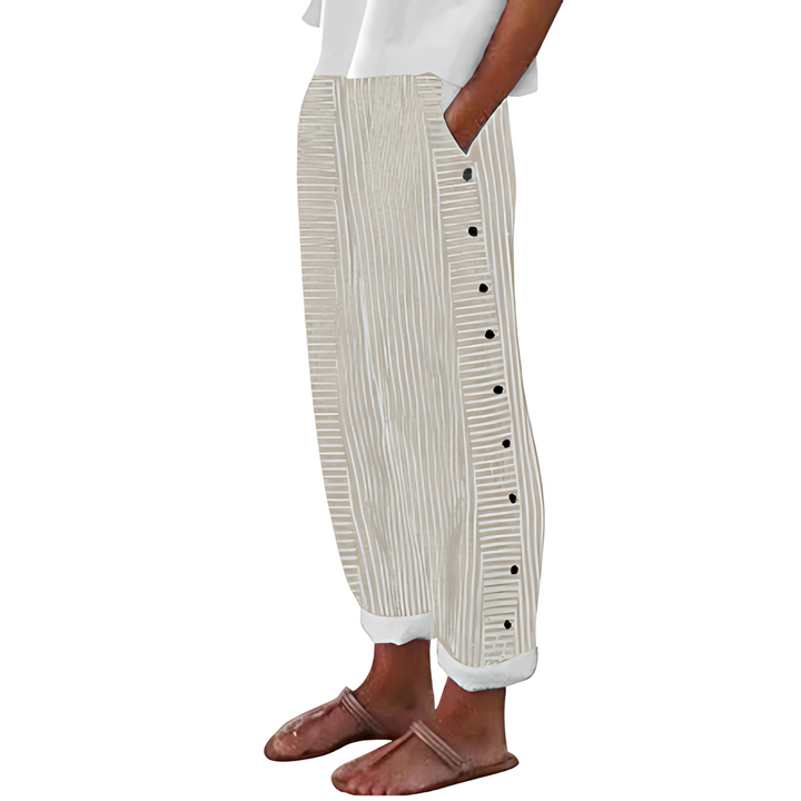 Édrine™ | Pantalon large en lin-coton côtelé