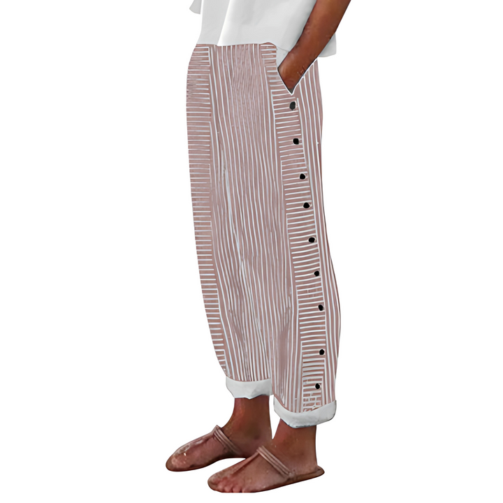 Édrine™ | Pantalon large en lin-coton côtelé