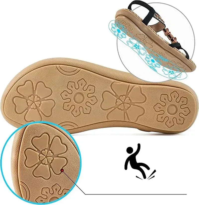 Naévia™ | Sandales à talon carré effet cuir grainé