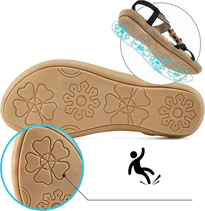 Naévia™ | Sandales à talon carré effet cuir grainé
