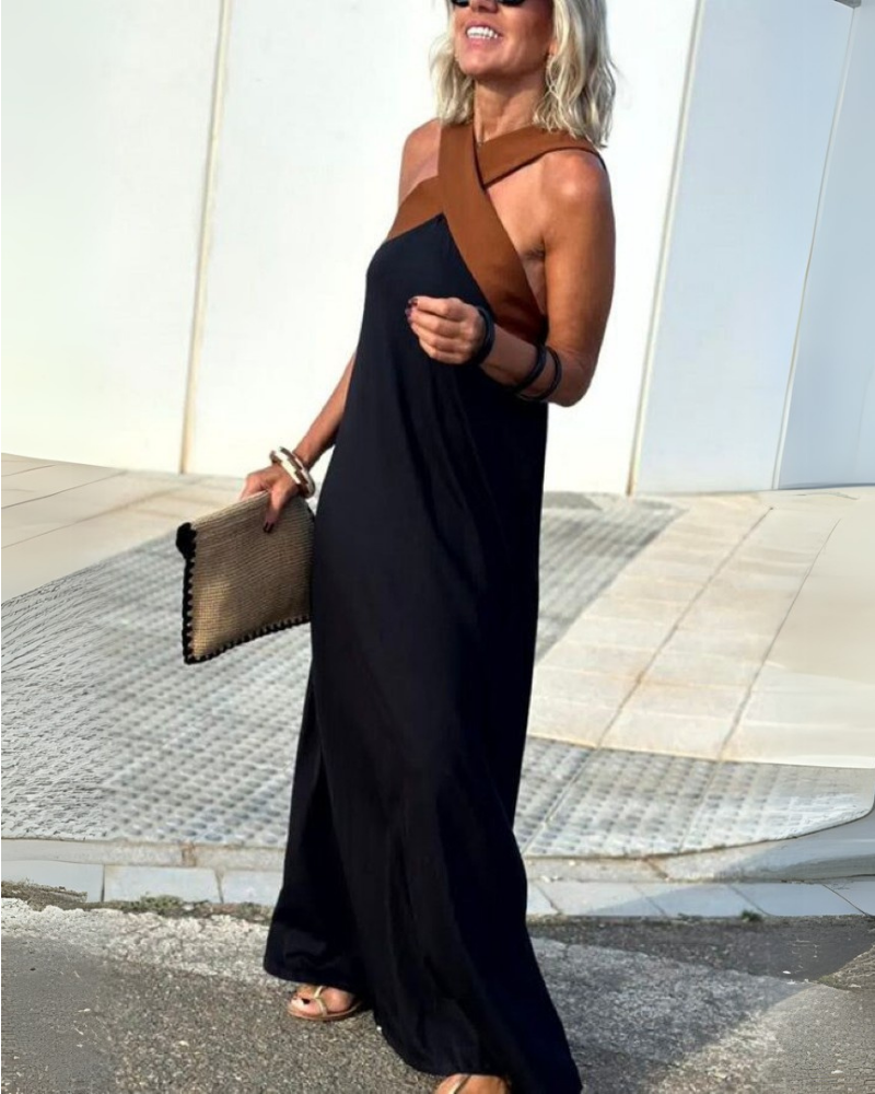 Séliane™ | Robe dos-nu croisé en polyester haute densité