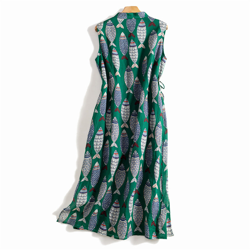Oriane™ | Robe longue en lin fluide