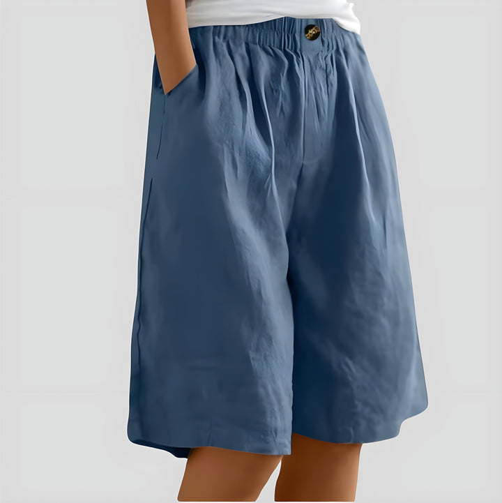 Aveléa™ | Short taille haute en coton-lin naturel