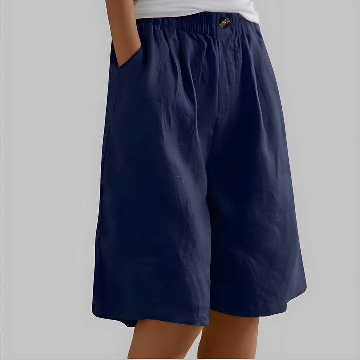 Aveléa™ | Short taille haute en coton-lin naturel