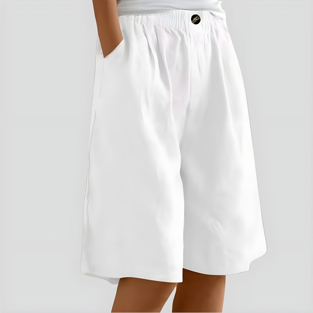 Aveléa™ | Short taille haute en coton-lin naturel