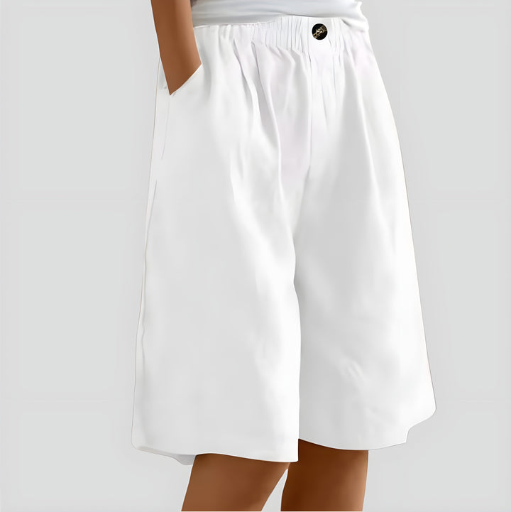Aveléa™ | Short taille haute en coton-lin naturel