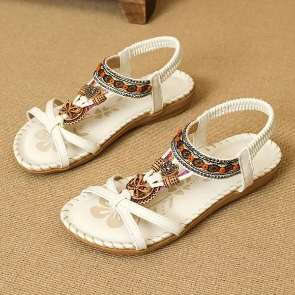 Naévia™ | Sandales à talon carré effet cuir grainé